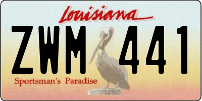 LA license plate ZWM441