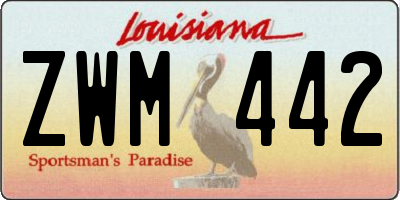 LA license plate ZWM442