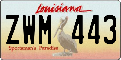 LA license plate ZWM443