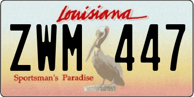 LA license plate ZWM447