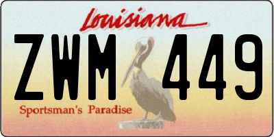 LA license plate ZWM449