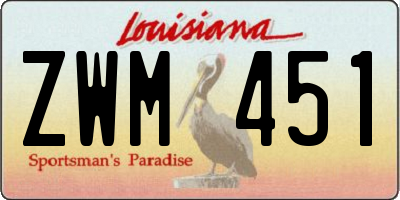 LA license plate ZWM451