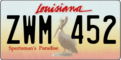 LA license plate ZWM452