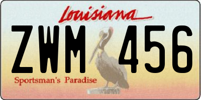 LA license plate ZWM456