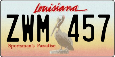 LA license plate ZWM457