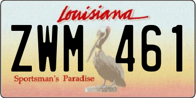 LA license plate ZWM461