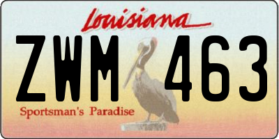 LA license plate ZWM463