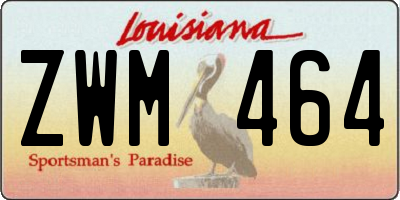 LA license plate ZWM464