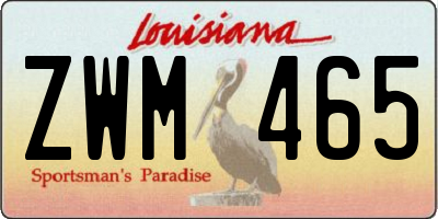 LA license plate ZWM465