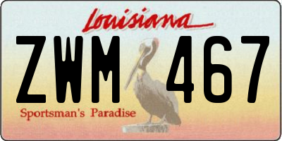 LA license plate ZWM467