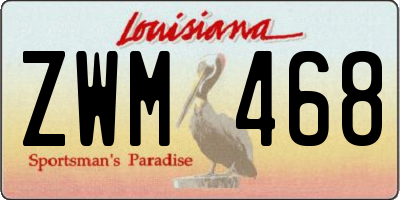 LA license plate ZWM468