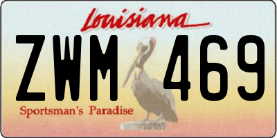 LA license plate ZWM469