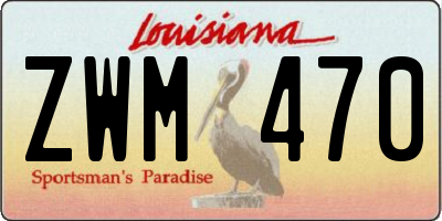 LA license plate ZWM470
