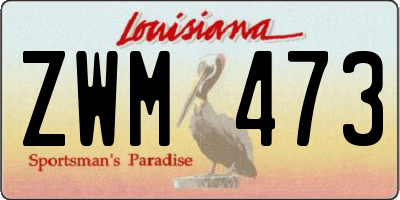 LA license plate ZWM473