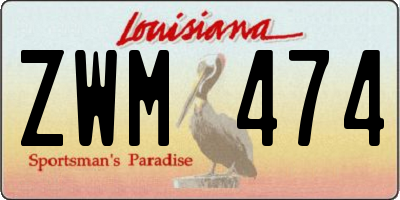 LA license plate ZWM474