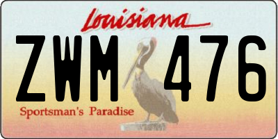 LA license plate ZWM476