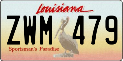 LA license plate ZWM479
