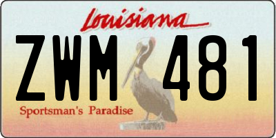 LA license plate ZWM481