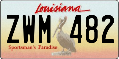 LA license plate ZWM482