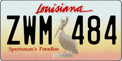 LA license plate ZWM484