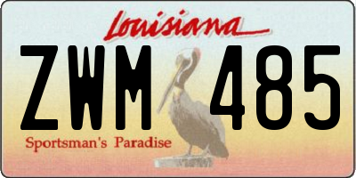 LA license plate ZWM485