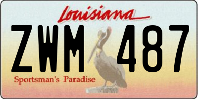 LA license plate ZWM487