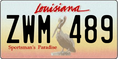 LA license plate ZWM489