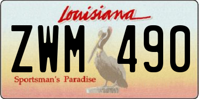 LA license plate ZWM490