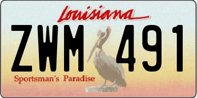 LA license plate ZWM491