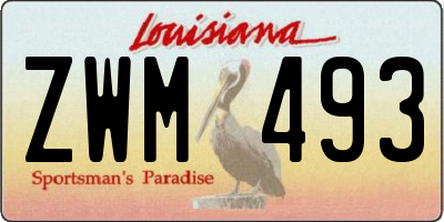 LA license plate ZWM493