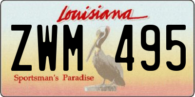 LA license plate ZWM495