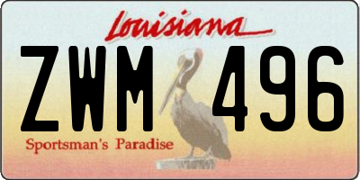 LA license plate ZWM496