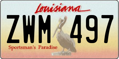 LA license plate ZWM497