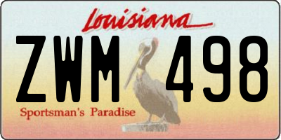 LA license plate ZWM498