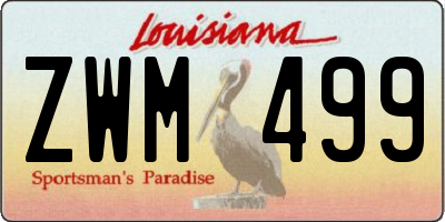 LA license plate ZWM499