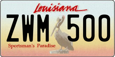 LA license plate ZWM500