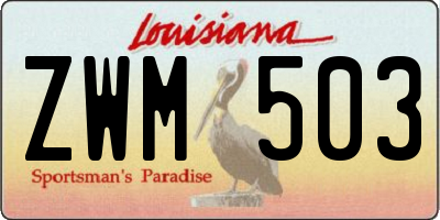 LA license plate ZWM503