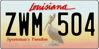 LA license plate ZWM504