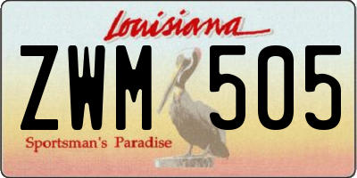 LA license plate ZWM505