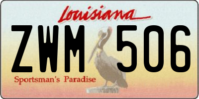 LA license plate ZWM506