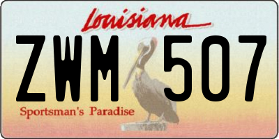 LA license plate ZWM507