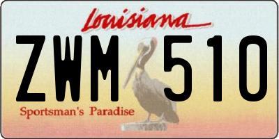 LA license plate ZWM510