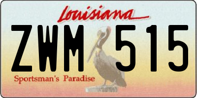 LA license plate ZWM515