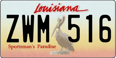 LA license plate ZWM516