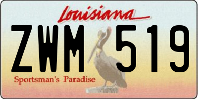 LA license plate ZWM519