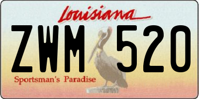 LA license plate ZWM520