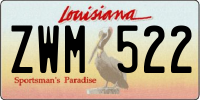 LA license plate ZWM522