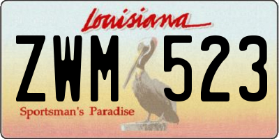 LA license plate ZWM523