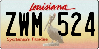 LA license plate ZWM524