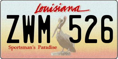 LA license plate ZWM526